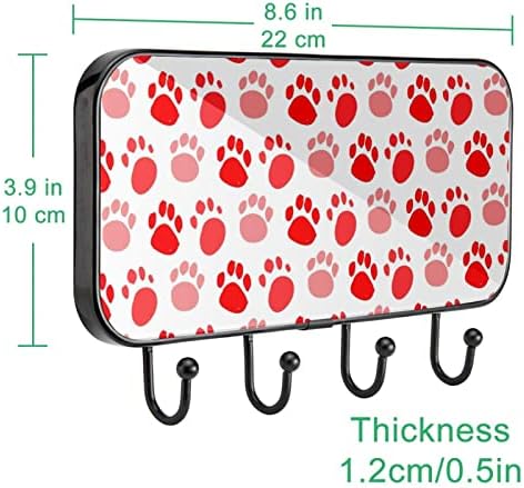 Куче Шепи Животински Печатење Палто Решетката Ѕид Монтирање, Влезот Палто Решетката со 4 Кука За Капут Шапка Чанта Облека Бања Влезот