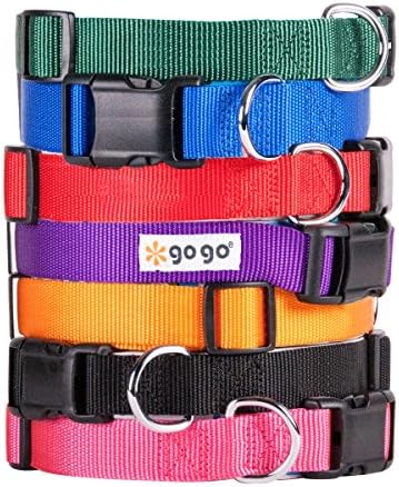 Gogo Pet Products Comfy Nylon 5/8-инчен прилагодлив јака за домашни миленици, мала, црвена боја