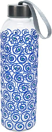 Компанија за подароци со павилјон 16,5 мл украсено стаклено шише со вода со запечатен метал пресврт од капакот сини вртливи