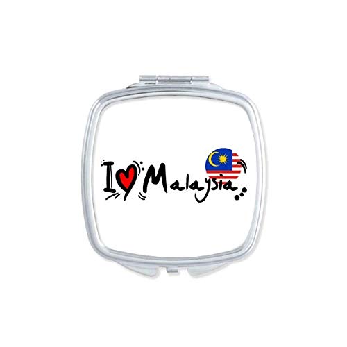 Сакам Малезија Збор Знаме Љубов Срце Илустрација Огледало Пренослив Компактен Џеб Шминка Двострано Стакло
