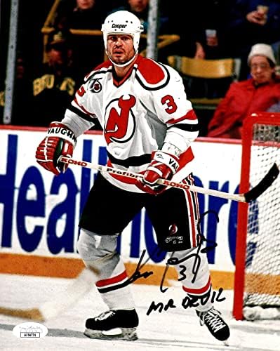 Кен Данејко потпиша испишана 8x10 фотографија NHL New Jersey Devils JSA COA Mr.Devil