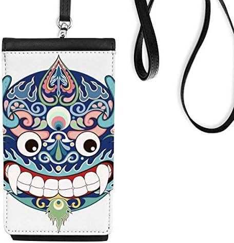 Кинески кинески змеј Глава Традиционална шема Телефонска чанта чанта што виси мобилна торбичка црн џеб