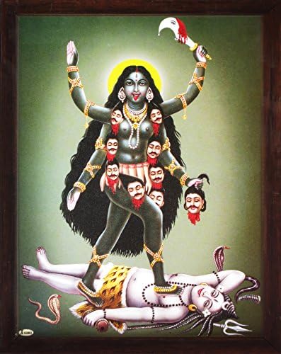 Продавницата за занаетчиски производи Кали Маа убивајќи го лорд Шива, сликарство со постер со рамка за богослужба, мора за дома и канцеларија.