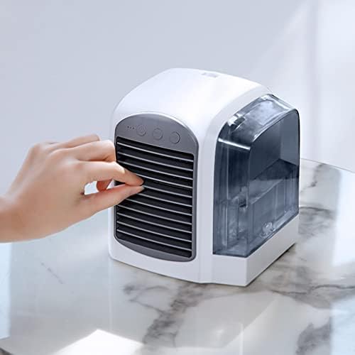 Преносен климатик, USB ладилници со резервоарот за вода Преносен LED табела вентилатор 3 брзина на вентилаторот Ултра-тивк вентилатор на маса,