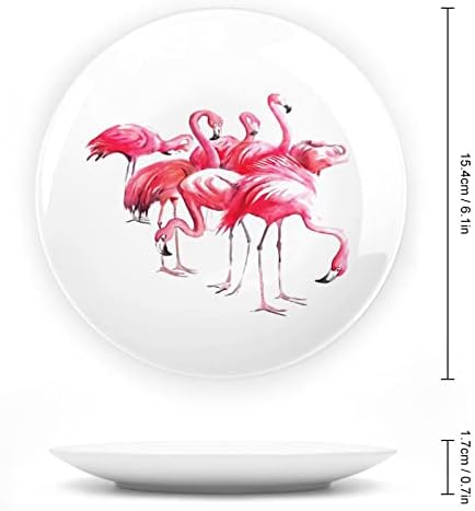 Фламинго керамичка декоративна чинија со приказ на штанд што виси прилагодена годишнина свадба празнични подароци за родители на