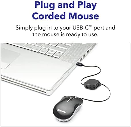Дословно Жичен Оптички Компјутер Мини USB-C Глувчето-Приклучок &засилувач; Игра Кабел Патување Глувчето-Сина 70746