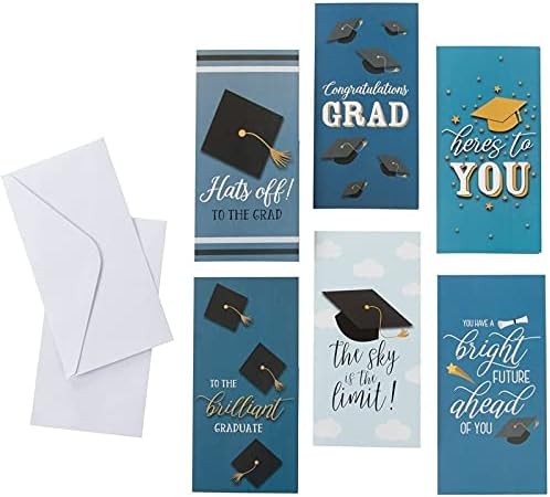 36 Спакувајте Празно Дипломирање Ви Благодариме Картички Со Коверти, 6 Различни Дизајни