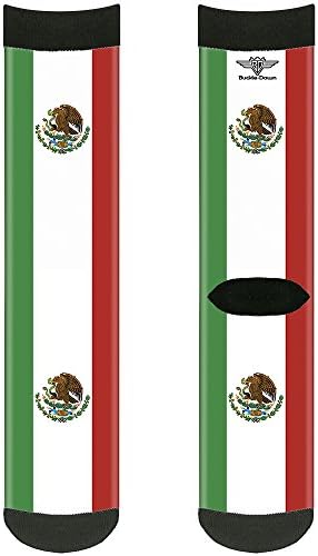 Брава Надолу Унисекс-Чорапи За Возрасни Мексико Знамиња Екипажот, Разнобојни