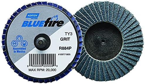 Norton 77696090165 2 ”BlueFire обложени мини размавта дискови, R884p Tr, 36 Grit, Qirconia Alumina, 10 пакувања