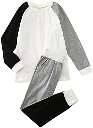 Мингфеиди Мали Девојчиња Момчиња Зимски Врвови Со Долги Ракави Панталони 2 ПАРЧИЊА Облека Комплет Облека За Бебиња Облека Долна