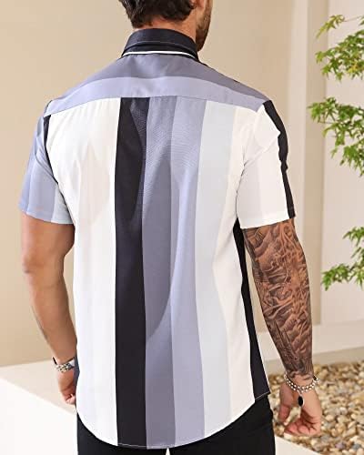 Уни Клау Мажјак со кратки ракави за фустани за модни забави за модни кошули, случајни деловни шарени печатени кошули