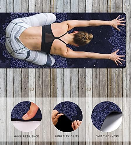 Vonoga Premium Yoga Mat 6mm Печати дополнителни густи вежба за лизгање и фитнес за сите типови јога, пилатес и вежби за подови