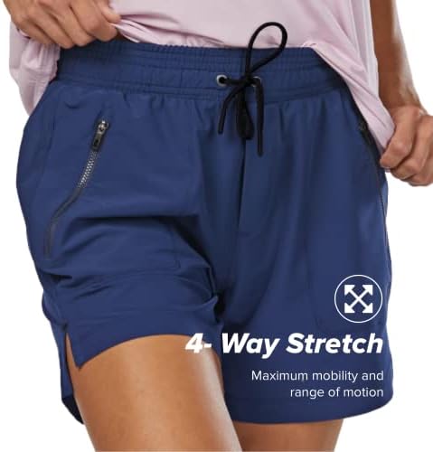 Корса предизвик 5 „Атлетски шорцеви за жени со џебови | лесна и влага за трчање за трчање, јога, салата | x-large, самрак сина
