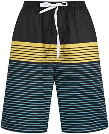 Машки летни шорцеви Обични еластични еластични половини за влечење на плажа од плажа 5 'Брзи суви лесни атлетски џебови на отворено