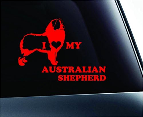 ExpressDecor Јас го сакам мојот австралиски овчарски кучиња симбол Декал смешен прозорец налепница за автомобили
