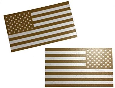 Напред и обратен сет - Којот кафеава дебела транспарентно американско знаме Трајно САД поликарбонат Деклас 2 x 3,5