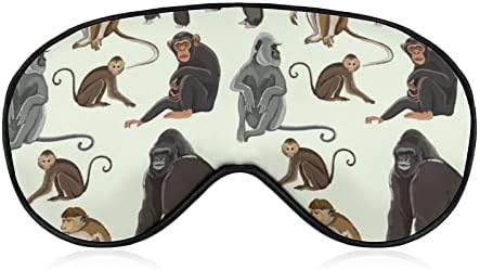 Различни видови на мајмуни маска за очи за спиење за затемнување ноќно слепило со прилагодлива лента за мажи жени кои патуваат јога