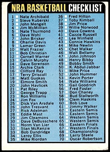 Проверка на списокот со топки во 1973 година # 121 VG