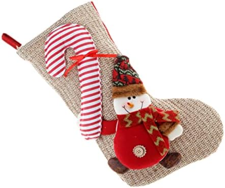 Абаодам плетено божиќно порибување украс за плетење украс туба украс туба подароци Божиќ бонбони торбичка торба торба чорап