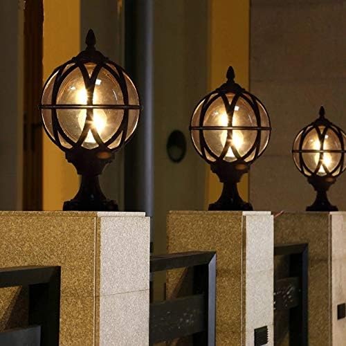 Haалеи сферично осветлување на отворено на отворено wallидни светилки столбови светла колона глава ламба пејзаж светло LED водоотпорен градинарски столб ламба