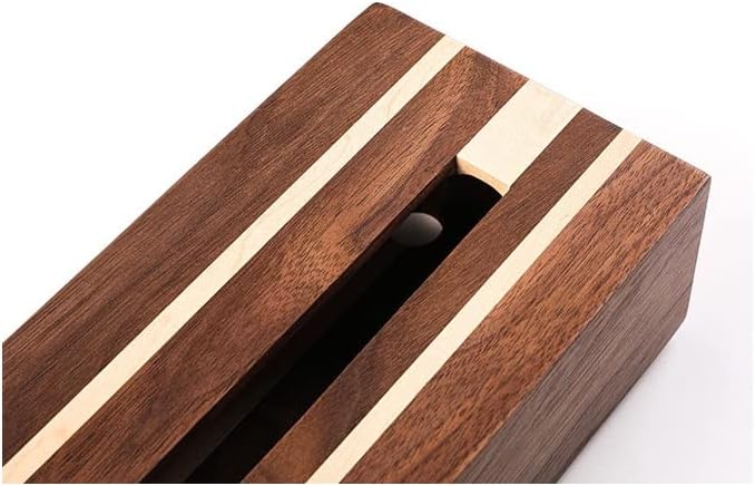 Дрвена кутија за дрвени ткива мешана боја праска од дрво од дрво, кутија за складирање на дневна соба