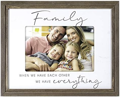 Малден меѓународни дизајни 4x6 Семејно скрипта Слика за слики, Семејно семејство, кога имаме едни со други, имаме сè бела рамка од дрво