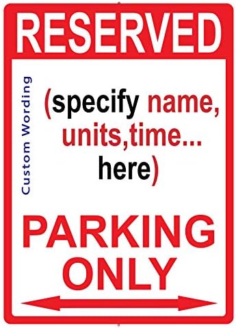 Опсежен резервиран знак за паркирање - Персонализиран знак за паркирање за клиенти, вработени, гости, комерцијална оценка .063 алуминиум без 'рѓа, 3М рефлексивен - инж?