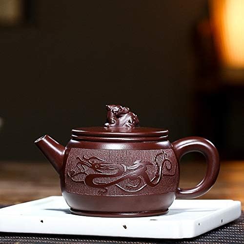 чај со чај со чај Виолетова глина змеј чај од чај, гванин чај сет рачно изработен филтер за убавина, котел за прилагодување на чајни