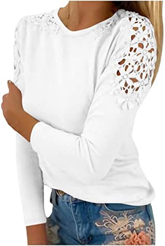 Twgone женски кошули секси ракави од чипка од капчиња Елегантни тенок вклопни врвови за истегнување на кошулите блуза
