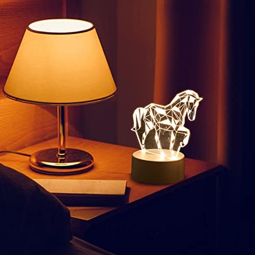 Toyandona Детска играчка деца играчки бебе ноќно светло светло животно ноќно светло светло 3Д коњски илузија ламба USB LED знаци
