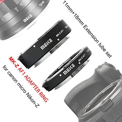 Meike MK-Z-AF1 Metal Auto Focus Macro Extension Adupter Adapter прстен компатибилен со Nikon Z5 Z6 Z7 Z50 Z6II Z7II