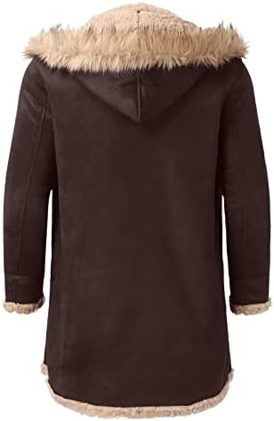 Машка зимска единечна дојка мода мода шерпа обложена задебела варсити палти средна должина топла јакна од ровови за излез