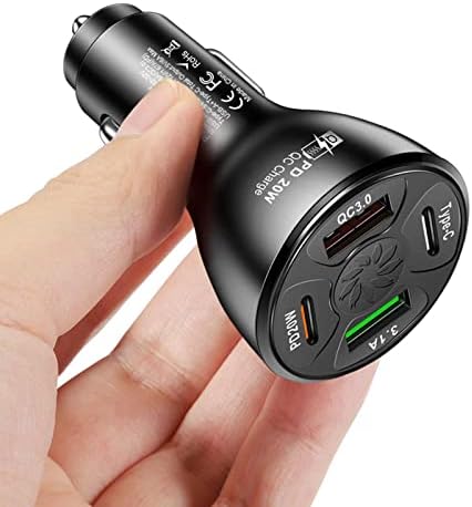 USB C Car Charger Socket Брза адаптер за полнач за автомобили Тип Ц Телефон Полнач Брз USB полнач за полнач за автомобили за автомобил