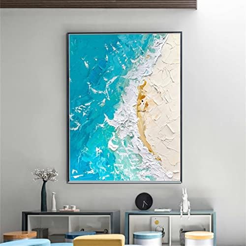 ЛИРУКУН НИНГ Сликарство рачно изработено плажа сина океан пејзаж дома платно дома декор