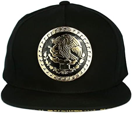 Мексико капа металик златно федерално лого Мексиканско орел Агуила Snapback Flat Bill Bell Baseball Cap