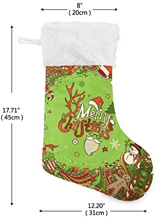 Алаза Божиќни чорапи Среќна Божиќна позадина Класик Персонализирани големи декорации за порибување за семејни сезонски празници Декор 1 пакет,