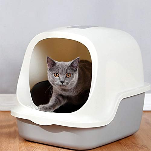 ШИПТ Голема Кутија За Отпадоци За Мачки Целосно Затворени Мачки Тоалет Отпорен На Мирис И Отпорен На Прскање Мачки Легло Слив Производи За Домашни