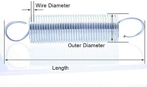 Хардвер пролетен притисок пролетен напнатост пролет со кука бела цинк позлатена Продолжена пролетна жица Дијаметар на жица 0. 6мм надворешен дијаметар 5мм должина 1