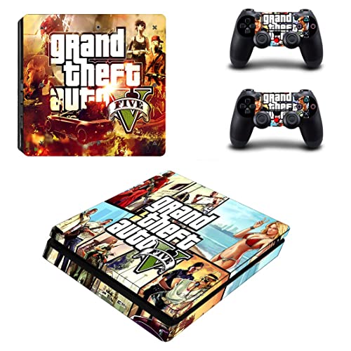За PS4 Pro - Game Grand GTA Theft и Auto PS4 или PS5 налепница за кожа за PlayStation 4 или 5 конзола и контролори Декал Винил ДУЦ -5742
