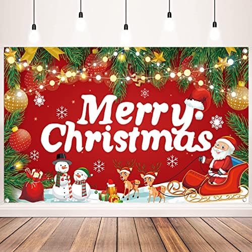 Среќна Божиќна позадина на фотографии со реквизити за фотографии, Детска банер за Божиќни забави, украси за Божиќни тематски забави, 32