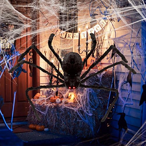Униор за Ноќта на вештерките гигант пајак 4.1 стапки крзнени пајаци со предводени очи и преклопни нозе Ноќта на вештерките на