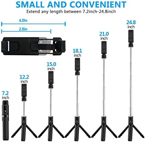 Селфи стап статив, проширен селфи стап со одвојлив безжичен далечински управувач и статив селфи стап за iPhone Pro/11/11 Pro/X/8/7/6s/6, Samsung
