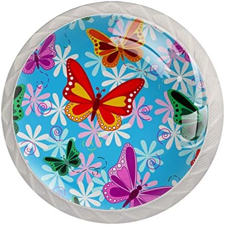 Идеалиј Шарени Пеперутка Вратата Фиока Повлече Рачка Мебел Декорација За Кујна Кабинет Облекување Маса