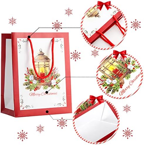 ЏОЈИН 18 ПАРЧИЊА Божиќни Торби За Подароци За Завиткување 12 Дизајн Избрани Големини за Завиткување Божиќни Подароци И Услуги За Забави, Празнични