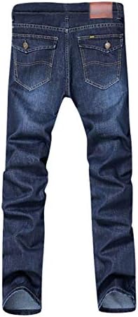 Андонгнивел Машки Фармерки Со Директно вклопување Младински Секојдневни Тенки Секојдневни Големи Тексас Панталони Панталони Со Џеб Со Копче За Патент