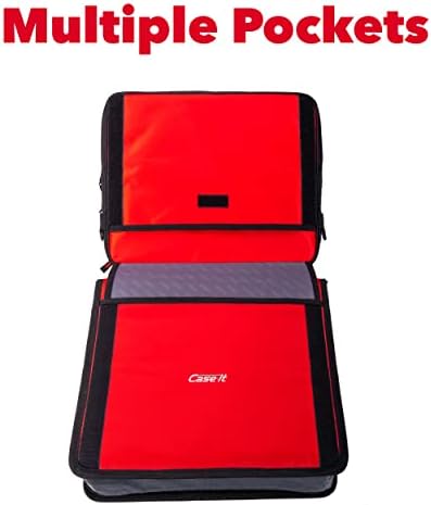 Case -It Universal 2.0 Zipper Binder -1,5 инчен О -прстен - Отстранлив џеб со постепено дополнување до 13 лаптоп/таблет - повеќе