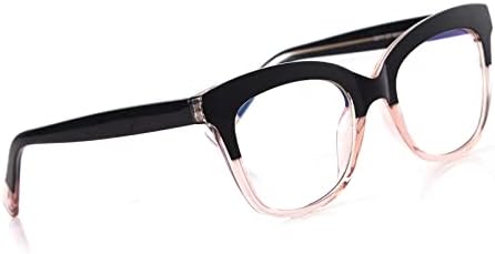 Konqkin сини светлосни очила за жени- рамка за очите на очите на очите-анти-очите UV Glare Компјутерски игри мода трендовски лесен со јасни леќи