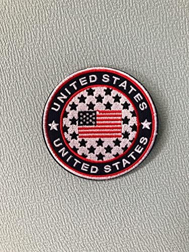 Сет од 2 црвени сини Соединетите држави во САД Светски шампиони фудбалски спортови везени железо шива на лепенка значка