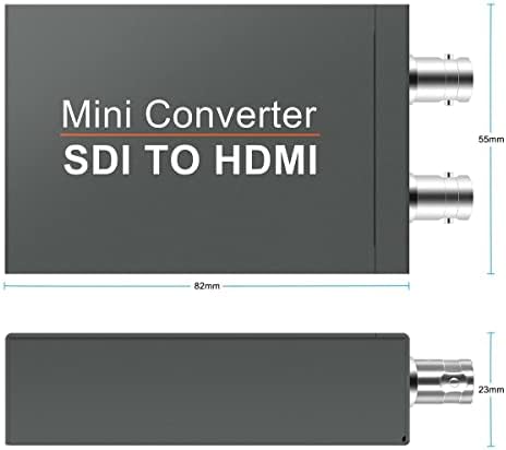 SDI До HDMI Конвертор, SDI До Hdmi Аудио Де-Вградувач Поддршка 3G-SDI, HD-SDI, Sd-SDI Автоматско Откривање Формат и Стерео Аудио Де-вградување,