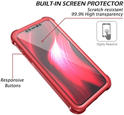 Декснор Iphone 11 Случај Со Заштитник На Екранот Јасен Солиден 360 Заштитен Удар На Целото Тело Тврд Заден Дефанзивец Двослоен Тежок